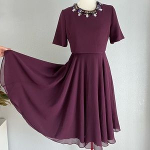 ASOS special occasion dress plum with beading worn one time